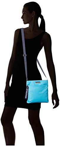 Nautica Diver Nylon Small Women's Crossbody Bag Purse with Adjustable Shoulder Strap - color: Scuba Blue