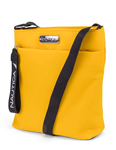 Nautica Diver Nylon Small Women's Crossbody Bag Purse with Adjustable Shoulder Strap - color: Sunny (Yellow)