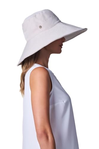 Women's Beach Hat - UPF 50+ Sun Protection - Brittany - color: Natural Modern Herringbone