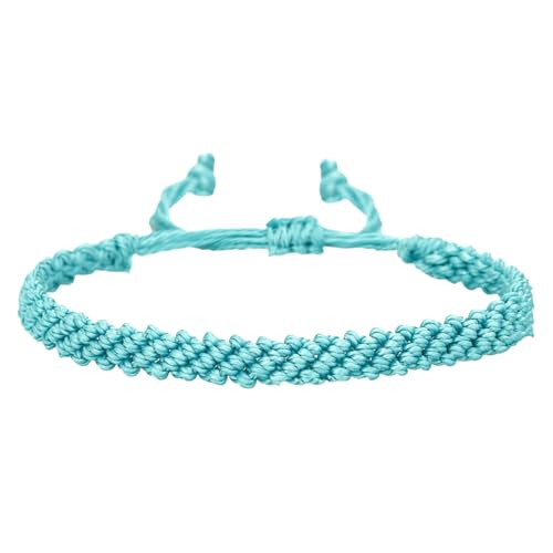 1/2Pcs Set Tibetan Rope Braided Rope String Adjustable Bracelet for Women Men Jewelry Handmade Bohemian Lucky Protection Bracelet Colorful - color: sky blue