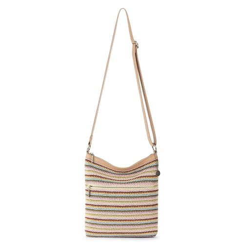 The Sak Lucia Crossbody Bag in Crochet, Convertible Purse with Adjustable Shoulder Strap - color: Multi Stripe