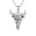 Turquoise Necklaces 925 Sterling Silver Western Necklace Boho Jewelry for Men Women Her Birthday Valentines Day Gifts - style: 3-Cow Skull Necklace
