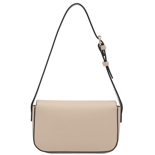 Mini Classic Rectangular Flap Purse Underarm Shoulder Bag - color: Light Taupe