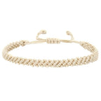 1/2Pcs Set Tibetan Rope Braided Rope String Adjustable Bracelet for Women Men Jewelry Handmade Bohemian Lucky Protection Bracelet Colorful - color: Beige