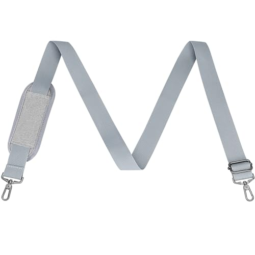 RAINYEAR Shoulder Strap for Bag, Adjustable Soft Padded Replacement Shoulder Strap with Metal Hooks for Messenger Bag - color: Gray