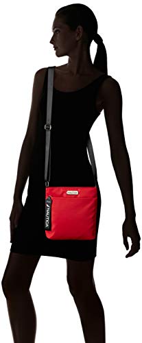 Nautica Diver Nylon Small Women's Crossbody Bag Purse with Adjustable Shoulder Strap - color: Red