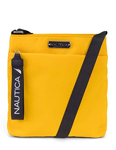 Nautica Diver Nylon Small Women's Crossbody Bag Purse with Adjustable Shoulder Strap - color: Sunny (Yellow)
