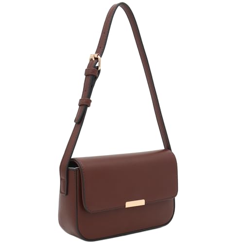 Mini Classic Rectangular Flap Purse Underarm Shoulder Bag - color: Coffee