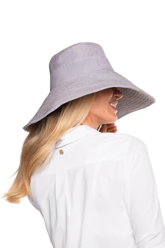 Women's Beach Hat - UPF 50+ Sun Protection - Brittany - color: Black/White Stripe - Mini Ticking Stripe