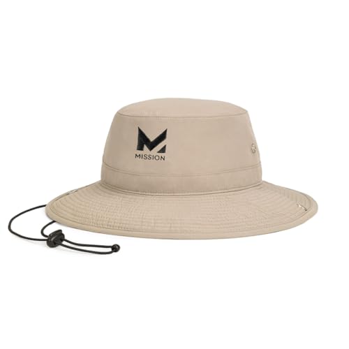 MISSION Cooling Bucket Hat - Unisex Wide-Brim Hat for Men & Women - Lightweight, Foldable & Durable - Cools Up to 2 Hours - color: Khaki