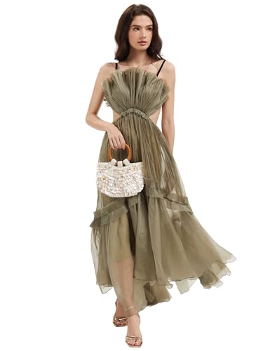 Miuco Shell Purse For Women Handmade Seashell Beaded Clutch Beach Wooden Top Handle Bag