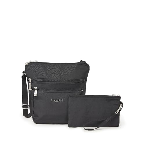 Baggallini Pocket Crossbody Bags for Women 8x8 Small Lightweight Durable Water-resistant Travel Purse W/Rfid - color: Black Zebra