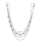Layered Pants Chain keychain for Women Men Punk Wallet Chains Hiphop Jeans Keychain Halloween Jewelry - style: E-bullet chain 2