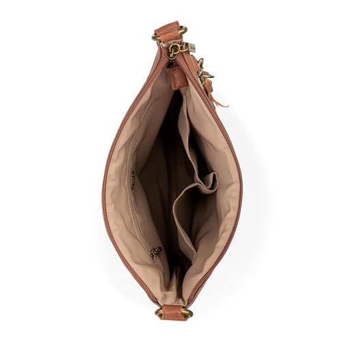 The Sak Lucia Crossbody Bag in Crochet, Convertible Purse with Adjustable Shoulder Strap - color: Bamboo Medallion