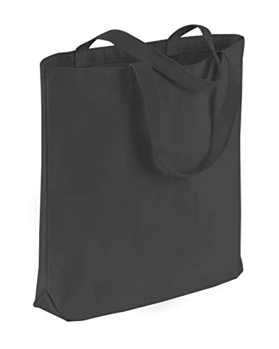 TBF Wholesale Canvas Tote Bags 15x16x3 with Bottom Gusset | Blank Totes for Printing, Painting & Embroidery - color: Black