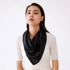 4 Pc Set Large 35 x 35 inches Satin Square Scarves Neck Hair Head Scarf Bundle - color: Set W1