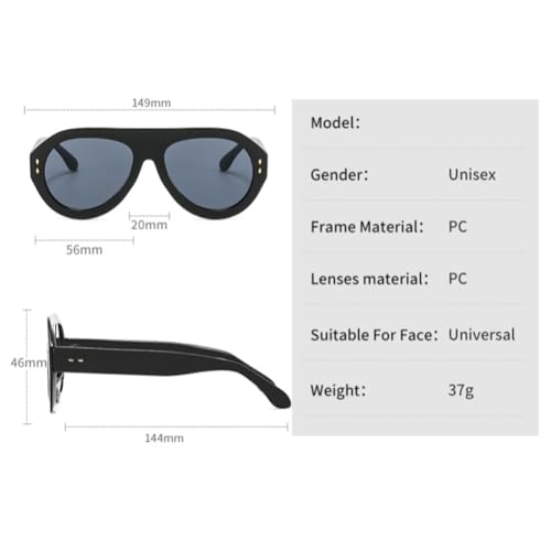 ENTHYI Pilot Sunglasses Popular Fashion Women Vintage Rivets Decoration Gradient Shades Ladies Hipster Round Sun Glasses - color: Leopard Print Tea