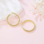 14K Gold Texture Earrings, 37/42mm Gold Hoop Earrings Classic Round Hoop Earring for Women Gold Jewelry Gift for Women - style: Texture Earrings-39mm