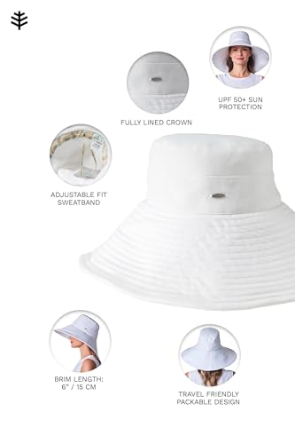 Women's Beach Hat - UPF 50+ Sun Protection - Brittany - color: White