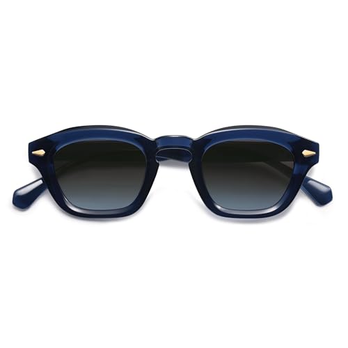 Appassal Small Retro Square Sunglasses for Women Mens Rectangle Sunnies AP3680 - color: Blue/Gradient Blue