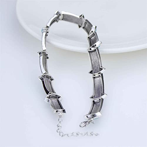 Vintage Turquoise Choker Necklace Silver Oval Turquoise Necklace Station Turquoise Bead Necklace Metal Chain Collar Necklace Jewelry for Women