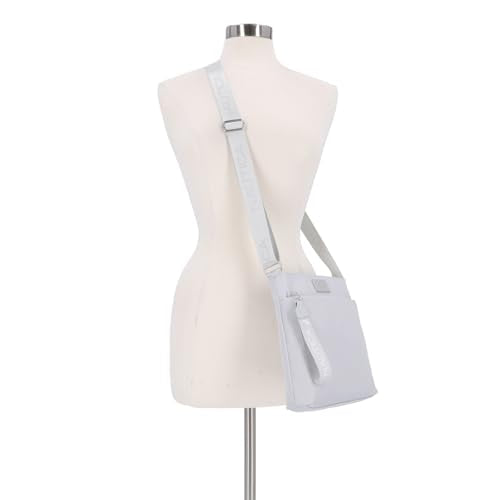 Nautica Diver Nylon Small Women's Crossbody Bag Purse with Adjustable Shoulder Strap - color: Ice Grey