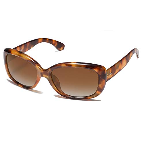 SOJOS Vintage Square Sunglasses for Women Polarized UV Protection Havana Frame SJ2111 - color: Tortoise/Gradient Brown