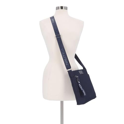 Nautica Diver Nylon Small Women's Crossbody Bag Purse with Adjustable Shoulder Strap - color: Indigo 2
