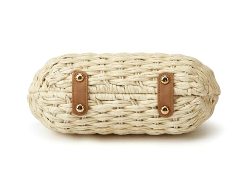 Women Straw Shoulder Handbag Natural Summer Beach Tote Bag Soft Bell Purse Straw Hobo Crossbody Bag 2026 - color: Beige