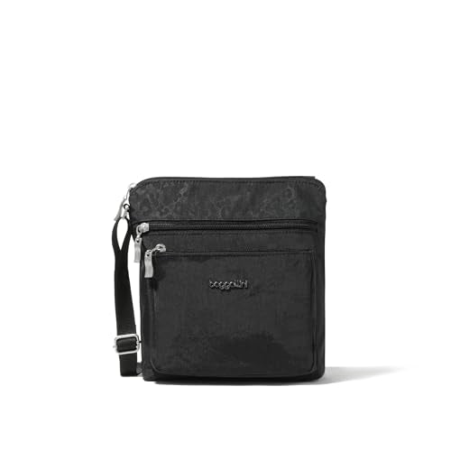 Baggallini Pocket Crossbody Bags for Women 8x8 Small Lightweight Durable Water-resistant Travel Purse W/Rfid - color: Black Cheetah
