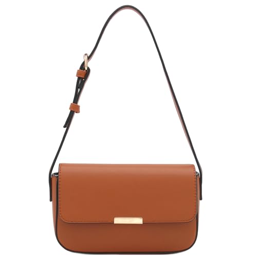 Mini Classic Rectangular Flap Purse Underarm Shoulder Bag - color: Tan