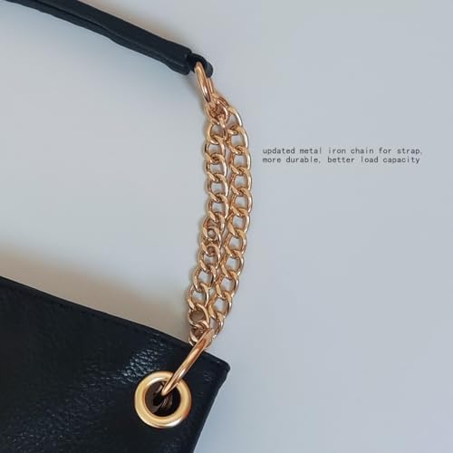 PU Leather Fringe Hobo Bag Large Studded Handbag Crossbody Bag for Women - color: Black