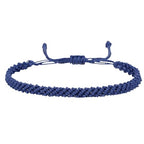 1/2Pcs Set Tibetan Rope Braided Rope String Adjustable Bracelet for Women Men Jewelry Handmade Bohemian Lucky Protection Bracelet Colorful - color: 2 blue