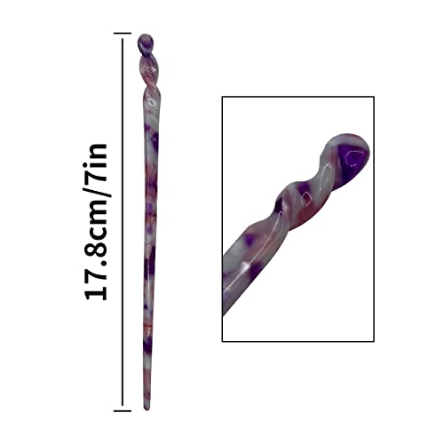 6 Pieces Acetate Hair Sticks Vintage Leopard Print Hairpin Chopsticks Vintage Tortoiseshell Hair Chopsticks Shell Print Chinese Hair Sticks for Women Girls Hairstyle Accessories(Retro style)