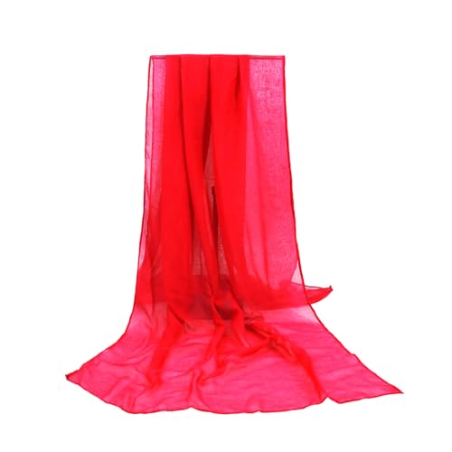 vimate Lightweight Scarf for Women Fashion Head Cover Hijab Cotton Voile Scarf Shawl Wrap for Spring Fall Winter Season - color: I1#.style 59-red