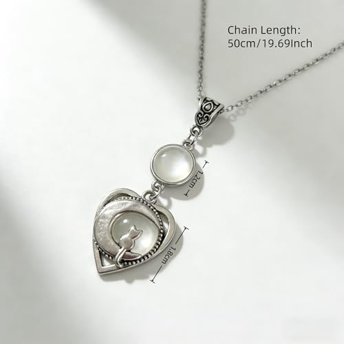 Gothic Vintage Gem Pendant Necklace | Victorian Style Filigree Silver-Tone Jewelry | Ideal Gift for Party Cosplay & Daily Wear - color: White Amber