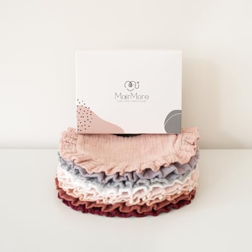 MairMore Baby Muslin Bibs Bandana Drool Bibs for Unisex Boys & Girls, Soft and Absorbent Cotton Teething Drooling Bib Set for Newborn Toddler - color: Maroon