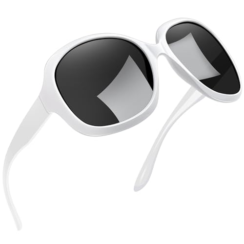 Joopin Oversized Sunglasses Womens Trendy Polarized Large Driving Sun Glasses Ladies UV Protective Big Sunnies Shades - color: B05-gloss White/Black