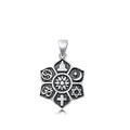 Sterling Silver Cute Coexist Lotus Pendant Religious Symbol Charm 925 New