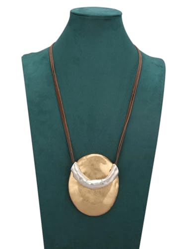 Boho Necklaces for Women Cord Necklace with Pendant Long Silver Necklace Vintage Sweater Necklace Hippie Jewelry for Women Girls Gifts - style: Large Pendant Necklace