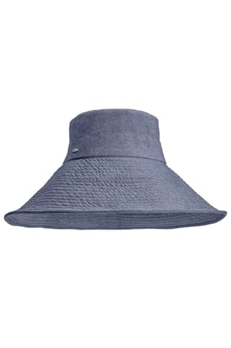 Women's Beach Hat - UPF 50+ Sun Protection - Brittany - color: Denim Blue Chambray