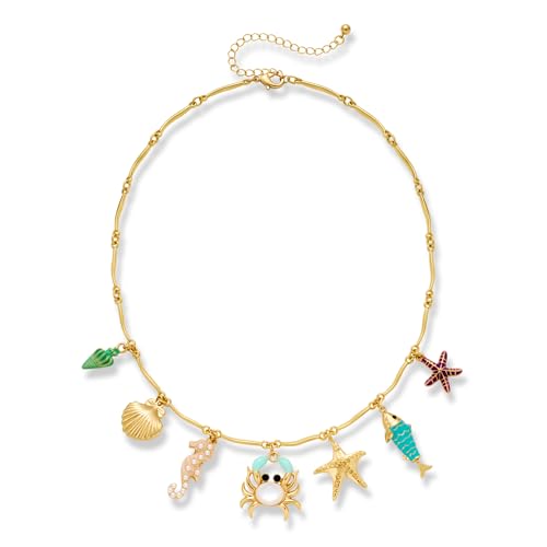 Pearl Choker Necklaces With Multi Beach Charms Shell Conch Starfish Jewelry - style: XL22603A