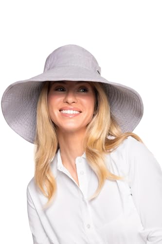 Women's Beach Hat - UPF 50+ Sun Protection - Brittany - color: Black/White Stripe - Mini Ticking Stripe
