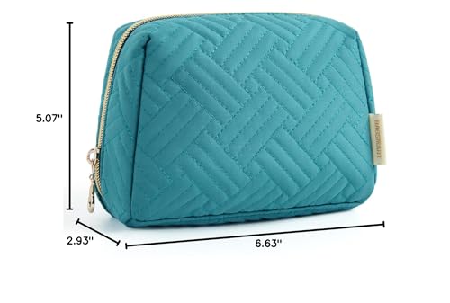 BAGSMART Small Makeup Bag, Travel Cosmetic Bag Make Up Pouch Small Travel Zipper Pouch,Water-resistant Toiletry Bag,Makeup Organizer Bag for Women, Blue - color: 01-Teal Blue