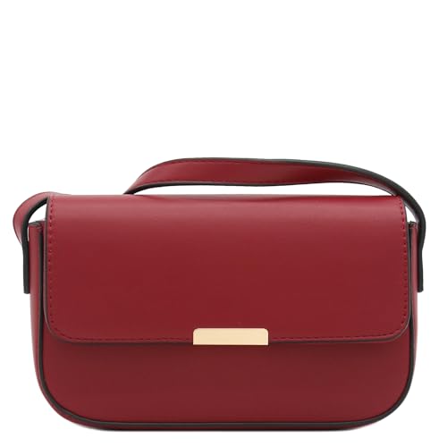 Mini Classic Rectangular Flap Purse Underarm Shoulder Bag - color: Wine