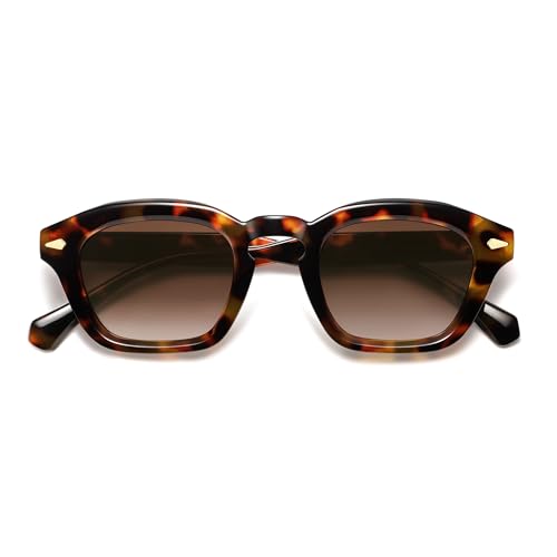 Appassal Small Retro Square Sunglasses for Women Mens Rectangle Sunnies AP3680 - color: Tortoise/Brown