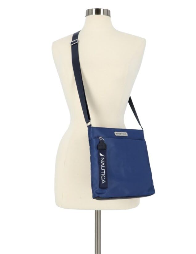 Nautica Diver Nylon Small Women's Crossbody Bag Purse with Adjustable Shoulder Strap - color: Indigo