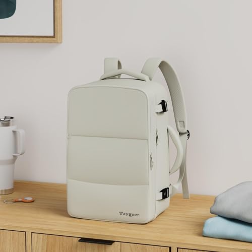 Taygeer Large Travel Backpack, 17 inch Laptop Backpack for Women, Airline Approved Personal Item Mochila, 40l Lightweight Luggage Carryon Work Bag for friend and Ladies Business Travel Hiking, Beige - color: Creambeige, size: X-Large