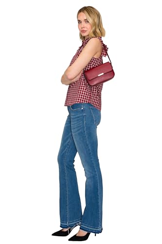 Mini Classic Rectangular Flap Purse Underarm Shoulder Bag - color: Wine