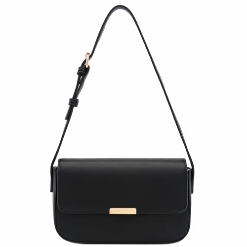 Mini Classic Rectangular Flap Purse Underarm Shoulder Bag - color: Black